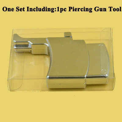 1 Set Disposable Safe Sterile Piercing Unit For 2mm Nose Studs Piercing Gun Piercer Tool Machine Kit Stud Earring Body Jewelry - Окраска металла: Only Piercing Gun