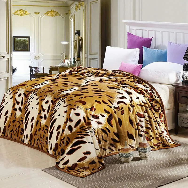 

Leopard Print Thick Blanket Throw Autumn Winter Blanket Warm Coral Fleece Traval Blanket on Bed/Sofa/Plane Twin Full Queen