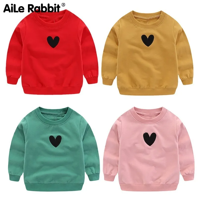 

Woman Spring And Autumn Sweater Solid Color Love Pattern Children Pullover Woman Baby Spring Clothes Woman Children's Garment