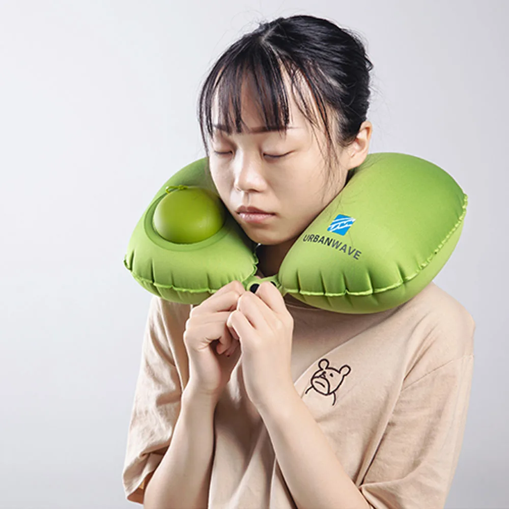 

Buy one get 3 U-type automatic inflatable pillow Travel long-distance driving neck pillow fold Office aircraft cervical pillow