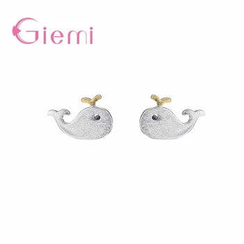 

Lovely Cute Dolphin Stud Earrings High Quality 925 Sterling Silver Creative Jewelry for Ladies Girls Party Bijoux