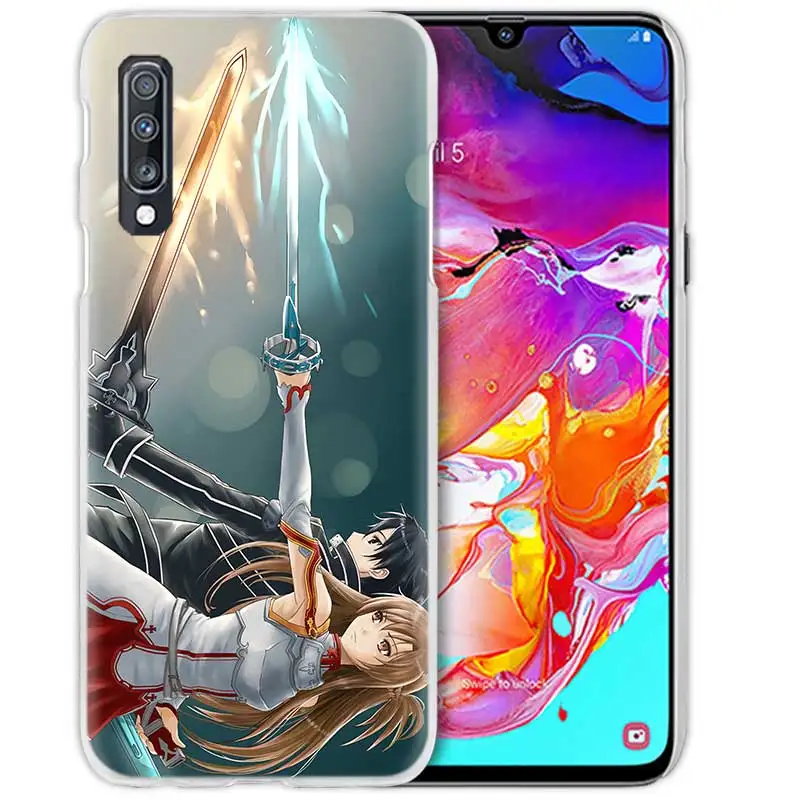 Обувь для вечеринки в Стиле косплей Sword Art Online(SAO), чехол для samsung Galaxy A50 A70 A20e A40 A30 A20 A10 A8 A6 плюс A9 A7 Прозрачный чехол для телефона из прочного поликарбоната с Coque