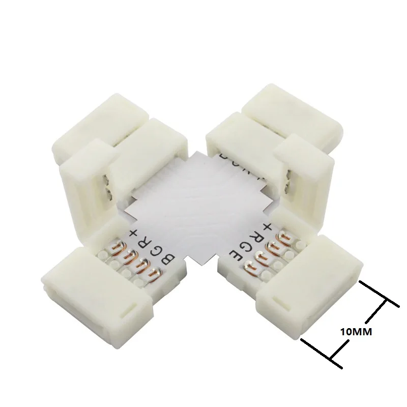 + shape 4 pin rgb led strip connector solderless (2)