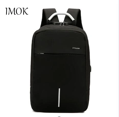 

IMOK men anti thief backpack USB charging Laptop Backpacks For Teenager Fashion Male Mochila Leisure Travel backpack kanken BACJ