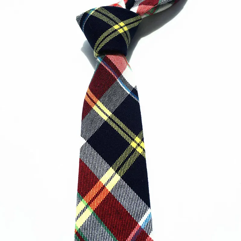 SHENNAIWEI высококачественный клетчатый Мужской Хлопковый и тканевый льняной галстук 5,5 см, обтягивающий галстук, брендовый роскошный тонкий галстук gravata - Цвет: 4