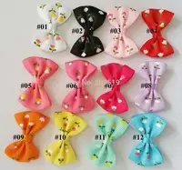 FZ0026 цветочным бантиком 35 мм * 25 мм печатные ленты Луки 200 шт. смешанные цвета одежды аксессуары - изображение