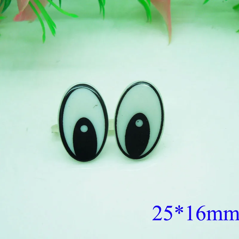 

25*16mm Oval Safety Eyes / White Color Plastic Doll eyes Handmade Accessories For Bear Doll Animal Puppet Making - 100pcs