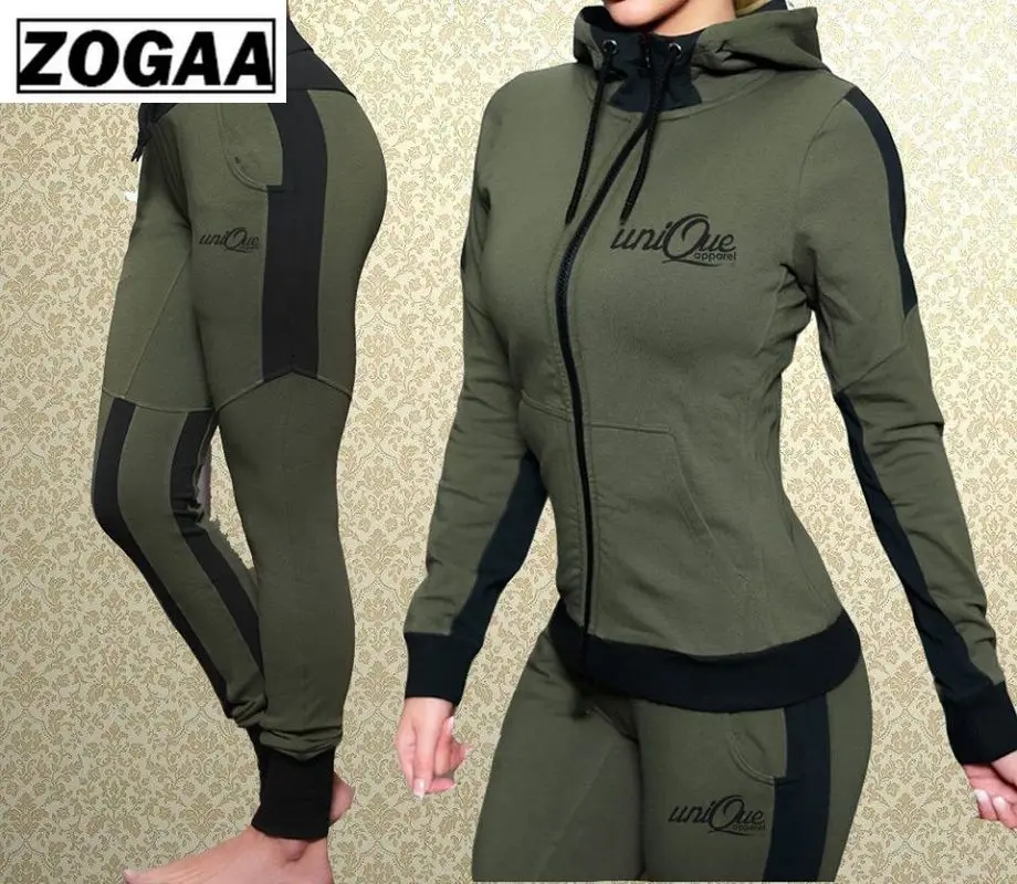 

ZOGAA Women Outfits 2 Piece Set Hooded Sweatshirts With Pants Solid Slim Casual Sweat Suit Matching Sets for Women Tracksuit