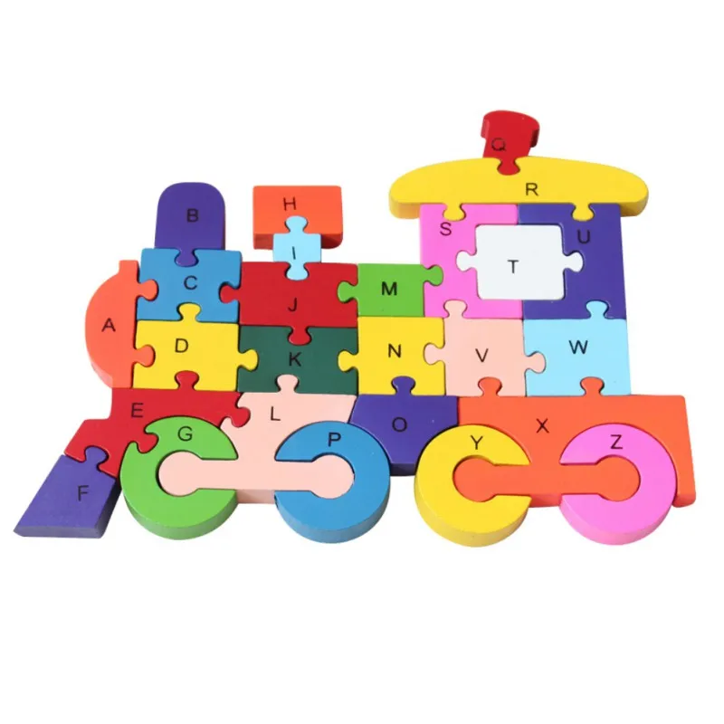 

Early Childhood Building Puzzle Toys Train Puzzle Children's Educational Toys Wooden Alphabet Train