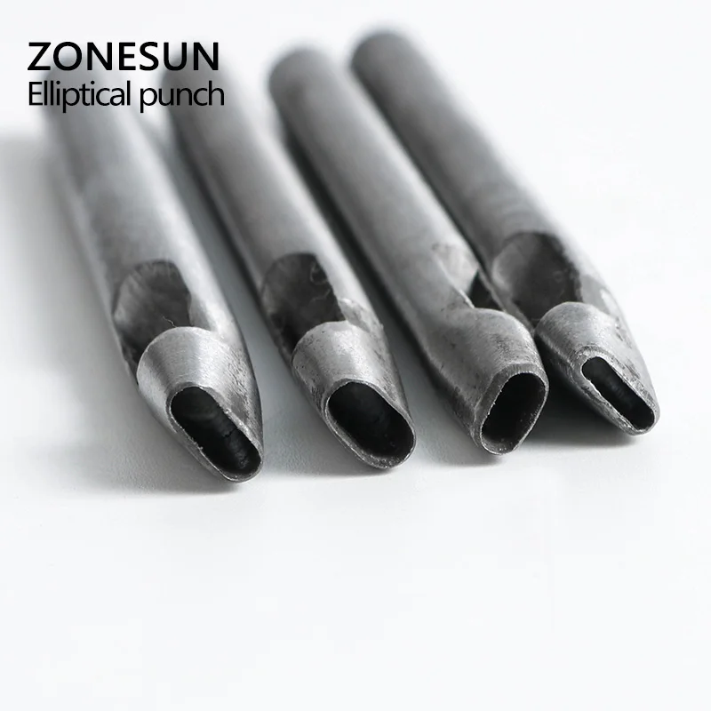 ZONESUN 4 шт./компл. Сделай Сам эллипс инструмент для пробивки отверстий кожа ремешок