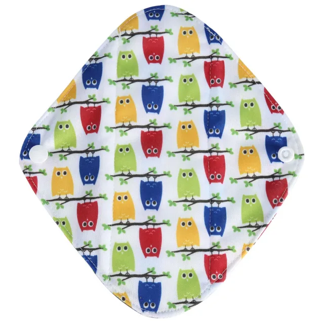 6PCS Hygiene Bamboo  Reusable Sanitary Pad Absorbent Material Menstrual Cloth Sanitary Pads Panty Liner 20x18CM, 1 Wet Bag