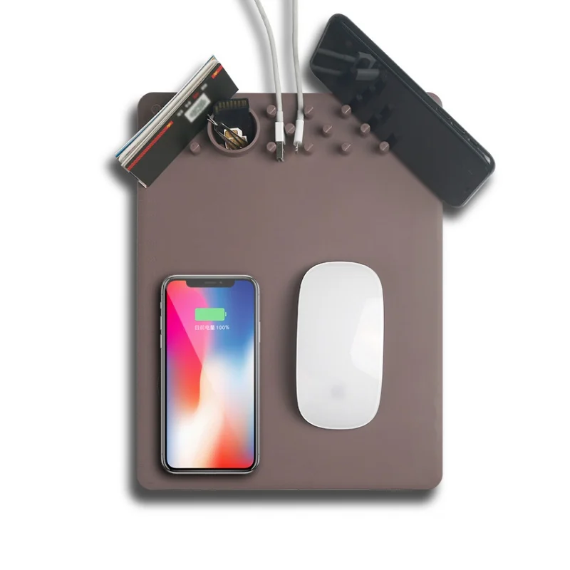 Последним Ци Беспроводной зарядки Мышь pad Pad Телефон подставка держатель