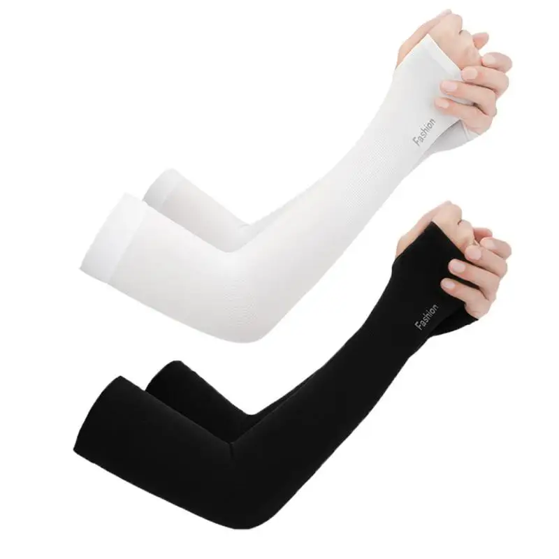 2pcs Ice Silk Sunscreen Cuff Summer Riding Cool Sleeves Running Arm Sleeves Outdoor Sports Tourism Kit College Style Breathable 2pcs Ice Silk Sunscreen Cuff Summer Riding Cool Sleeves Running Arm Sleeves Outdoor Sports Tourism Kit College Style Breathable