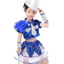 Детский танцевальный костюм с блестками для девочек, современный танцевальный костюм, модное платье для вальса, платья для выступлений, джазовые костюмы для девочек