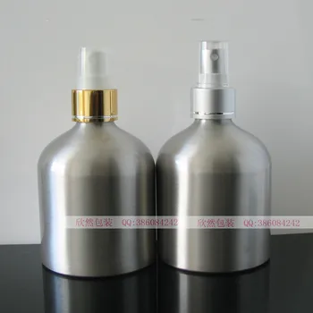 

Free shipping 300ml plain silver color aluminum bottles with mist sprayer aluminum lotion bottles bath bottles