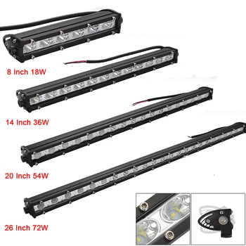 

8 14 20 26 Inch LED Strip Light Bar Single Row Off Road Lights 18w 36w 54w LED Work Light Bar for Jeeps/SUV/Motorcycles
