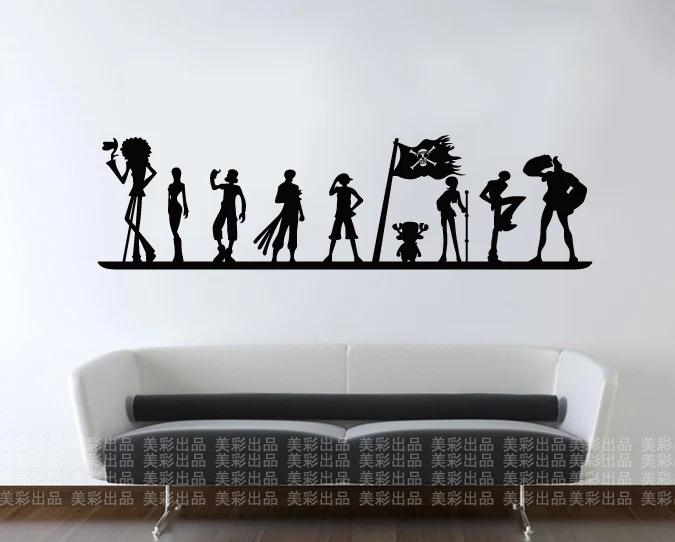 One Piece Art Wall Stickers Japanese Cartoon One Piece All People Wall 