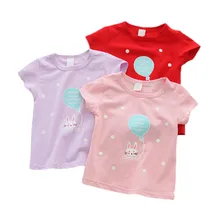 Camisetas para bebé niña, Tops cortos de algodón, camisetas informales para bebé, ropa de verano para cumpleaños, ropa para niña