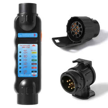 

European 7 Pin Trailer Socket Durable 12V Truck Trailer Plug Socket Tester Wiring Circuit Test Tool Car Circuit Testing Checker