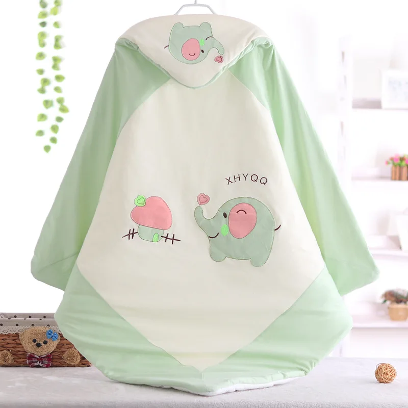 

Soft Envelope for Newborns Hat Swaddle 90*90cm Infant Swaddling Blanket Swaddle Wrap Cotton Printed Baby Sleeping Bag Bedding
