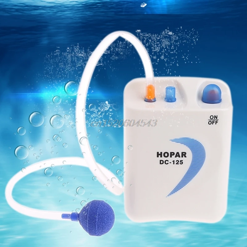 Aquarium Fish Tank Air Pump Oxygen Aerator Compressor Battery Operated Air Stone Fish & Aquatic