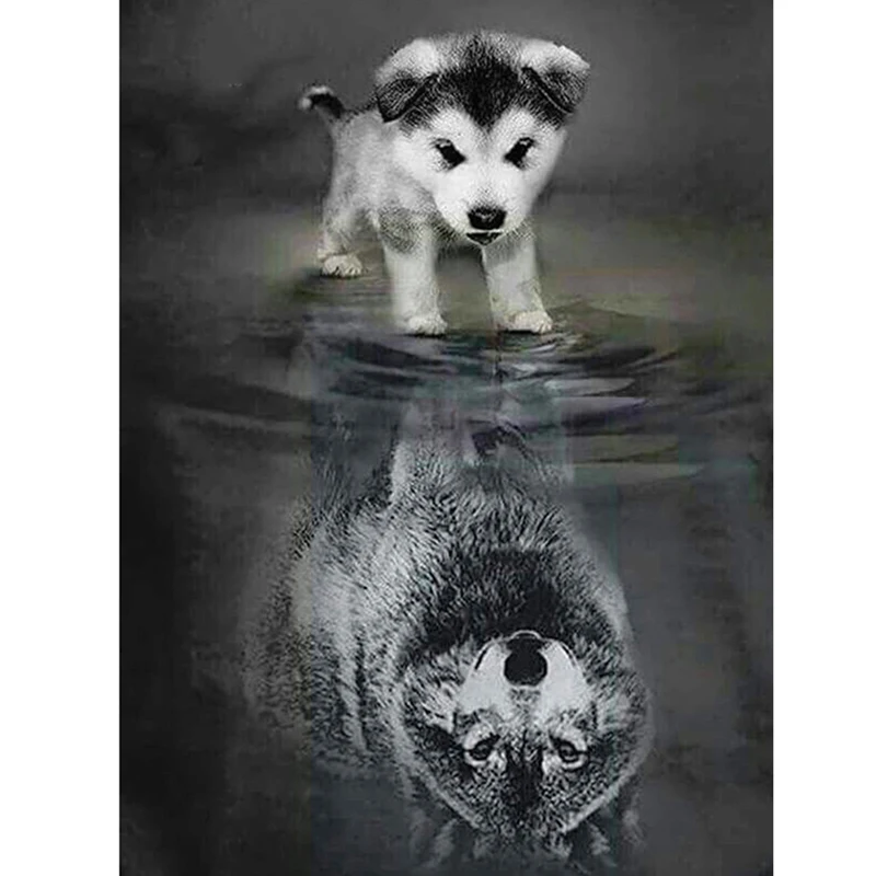 Full,Diamond Embroidery,Animal,Dog Wolf,5D,Diamond Painting Cross Stitch,3D,Diamond Mosaic Crafts,Christmas,Gift
