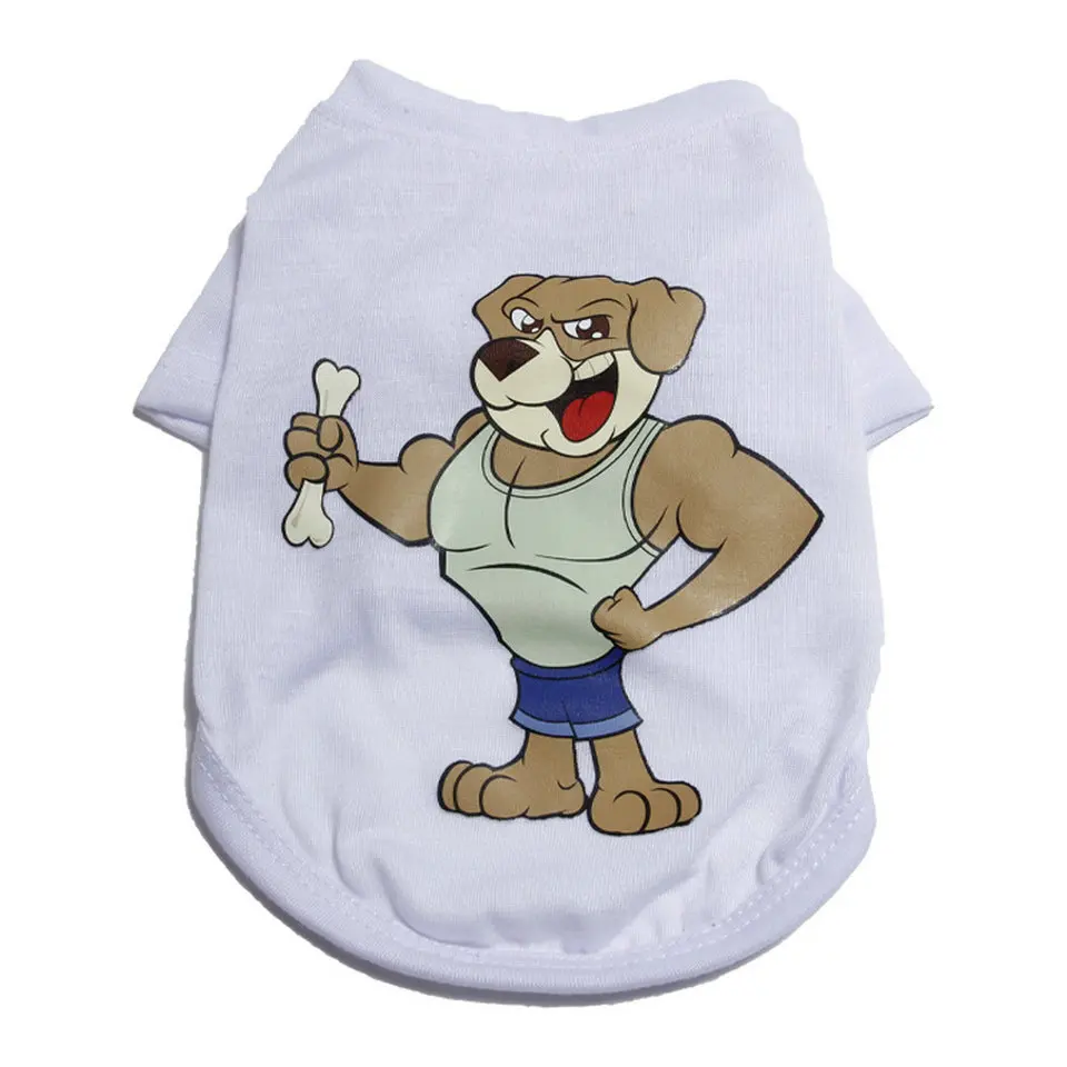 Собака летняя рубашка одежда с принтом летняя футболка с рисунками из мультфильмов ручной работы, футболка со щенком костюм Чихуахуа рубашка с рисунком «собаки» жилетка, одежда для домашних животных