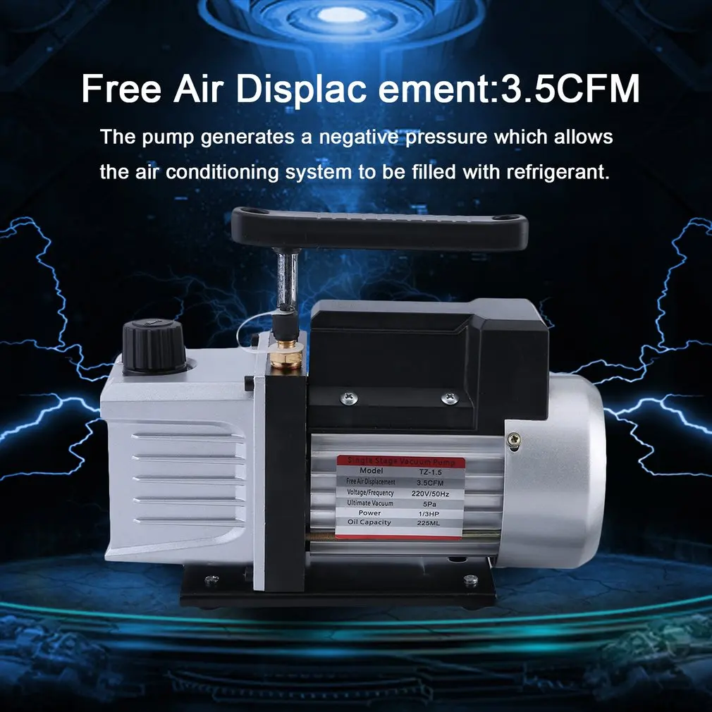 

3.5CFM 1/3HP High Power Single Stage 5 Pa Vacuum Pump For Refrigeration Air Conditioning Systems EU Plug