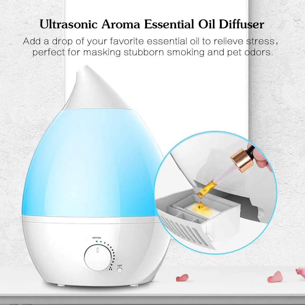 USB Air Purifier for Aroma Essential Oil Diffuser Ultrasonic Cool Mist Humidifier 7 Color Change LED Night light for Office Home