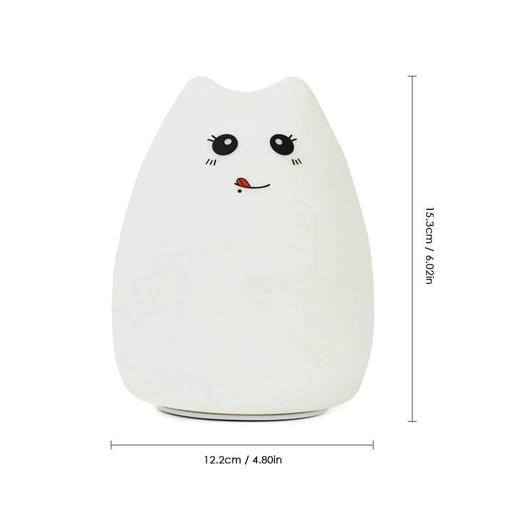 Силиконовый мягкий светодиодный ночник с зарядкой от USB дышащая мультяшная лампа