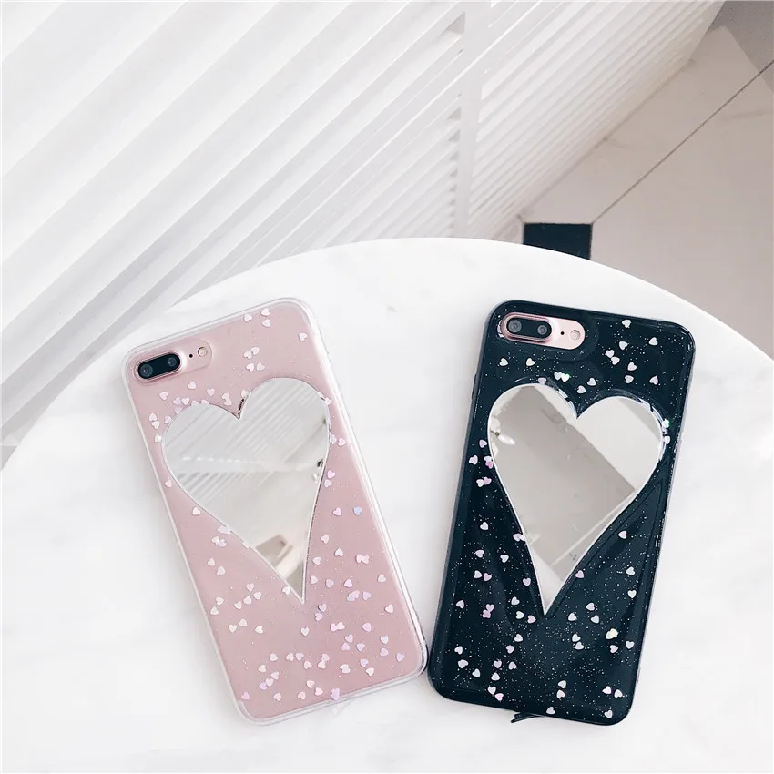 

South Korea Mirror Glitter For iphone 7 8 6 X case Plastic Drop Epoxy Multifunctional Relief For iphone 6 7 8 plus 6s plus Cases