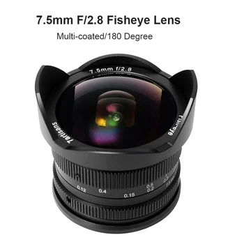 

7artisans 7.5mm F/2.8 Fisheye Lens 180 Degree Angle for Sony E Mount A6500 A7 II/ Micro 4/3 Camera GH4 GH5 E-PL7/ Fuji X-T2 X-A3