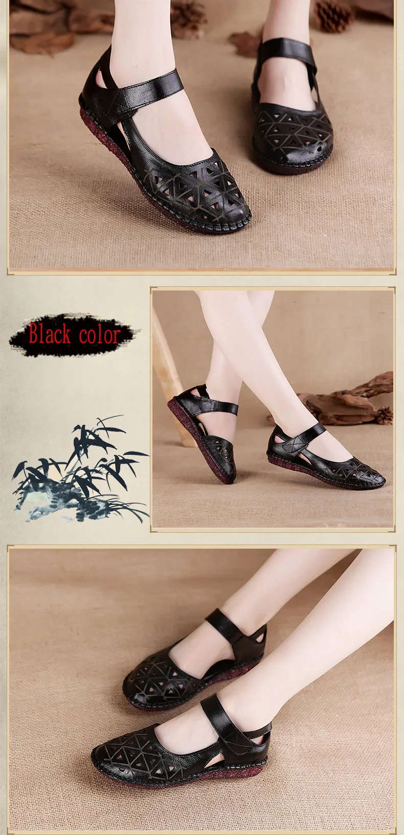 Xiuteng/женские сандалии из натуральной кожи; дышащие сандалии с отверстиями; износостойкие Летние вьетнамки; шлепанцы; обувь на плоской подошве