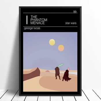 

The phantom menace Star wars minimalist R2D2 S3PO Vintage Movie Poster Home Decor Wall Decor Wall Art Canvas Print