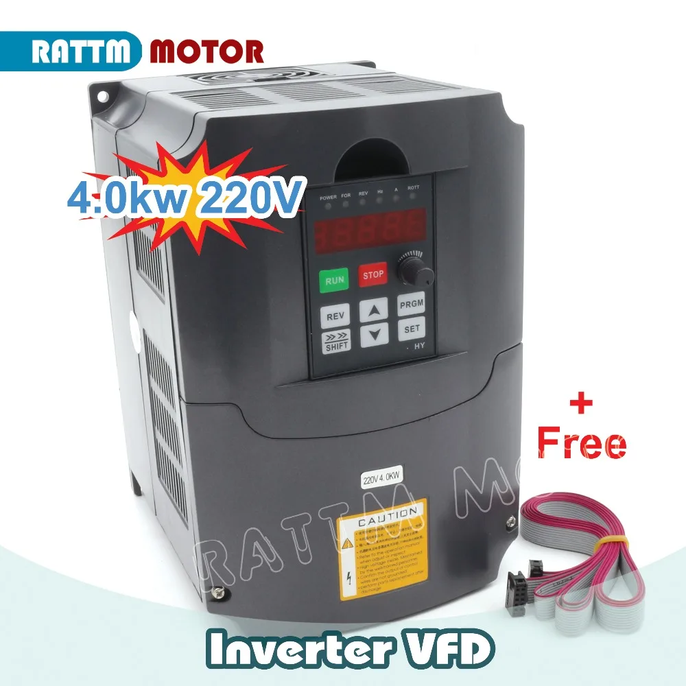 

Ukraine Delivery! 4KW 220V Variable Frequency VFD Inverter 5HP 18A CNC speed control & Extension cable/control panel box