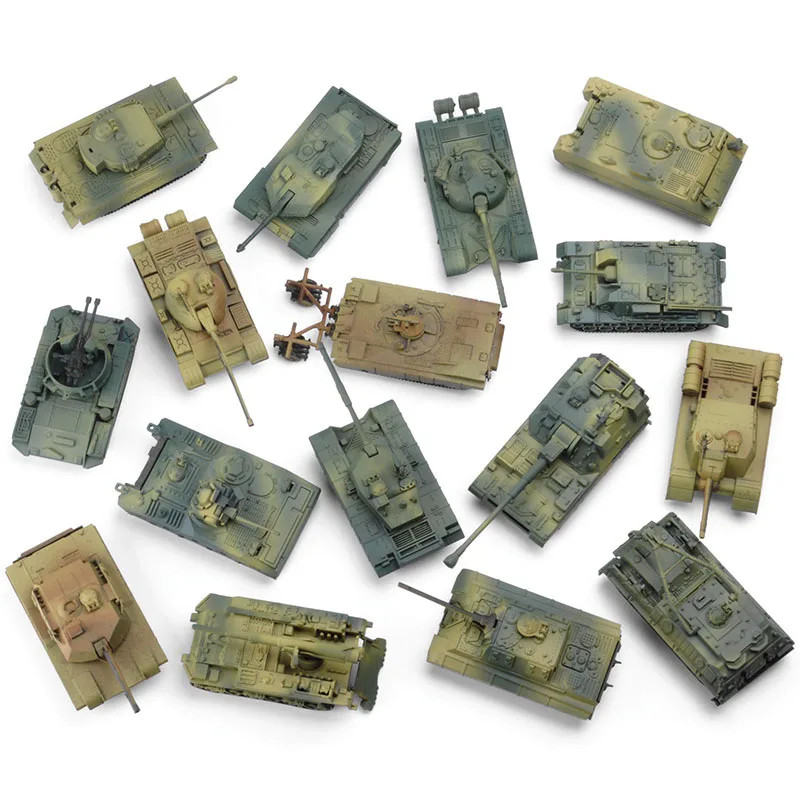

6Set Different Model 1/90 Military Assembled Tank DIY Building Block Toys Car Collection Decoration Gift for Children