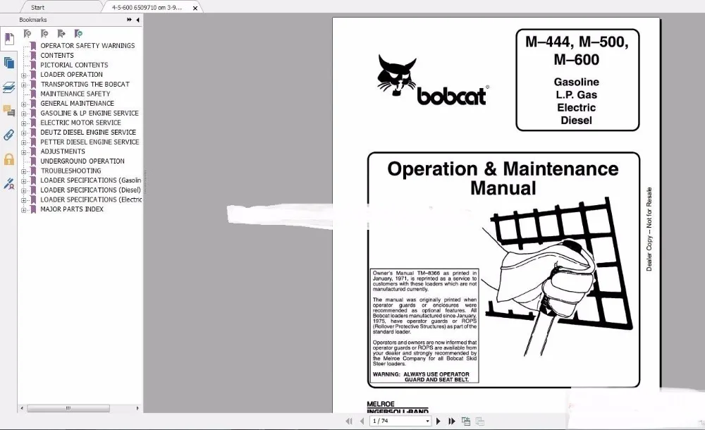 Bobcat Operator Manuals Full Set DVD-in Software from