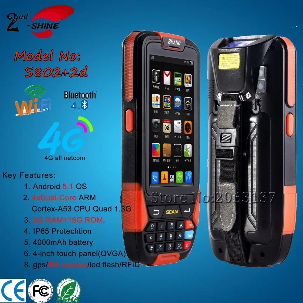  Android PDA 4G Network Handheld Rugged Smartphone Portable 2D Barcode Scanner