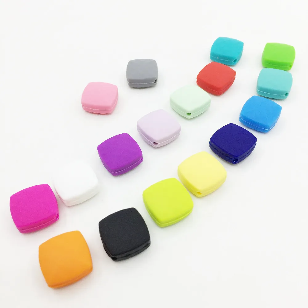 

Free Shipping Mommy Silicone Teething Beads BPA Free Square Silicone Bead teether 50pcs/ lot silicone beads for baby teether