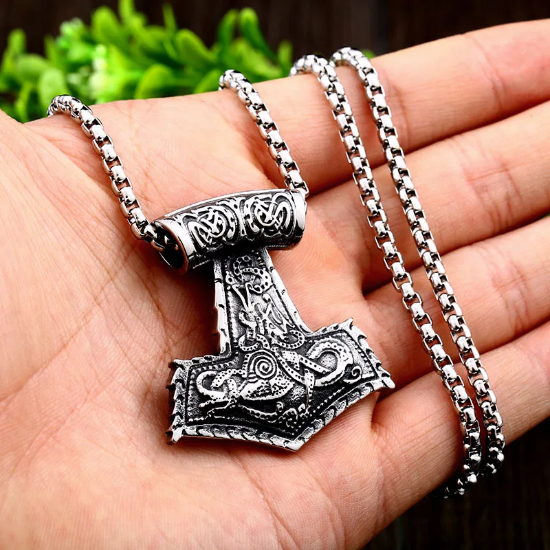 Стальной солдат Mjolnir Молот талисман амулет кулон цепочка Тора 316l Нержавеющая