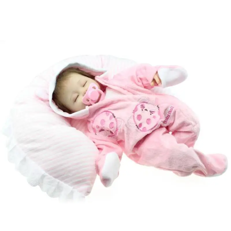 

Lifelike Silicone Reborn Baby Doll Kids Playmate Birthday Gifts Simulation Soft Toys for Adult Children Doll Toy with Pillow
