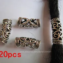 20 шт./лот серебряные металлические волосы оплетка дреды бусины кольца трубки манжеты аксессуары приблизительно 7 мм отверстие