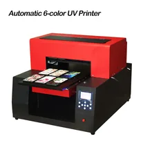 Автоматическая 6 цветов A3 УФ-принтер УФ светодиодная Платформа принтер струйный принтер для цилиндра, бутылки, чехол для телефона, печать на футболках