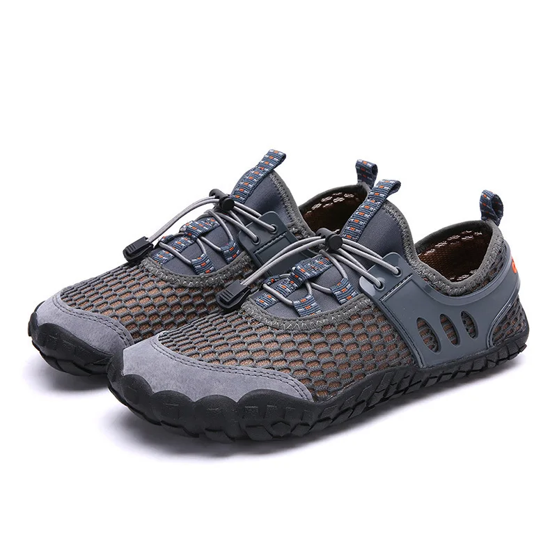 Уличная походная обувь для мужчин, нескользящая Треккинговая обувь для скалолазания, дышащая спортивная обувь, пляжная обувь, мужские кроссовки - Цвет: 1819 Gray