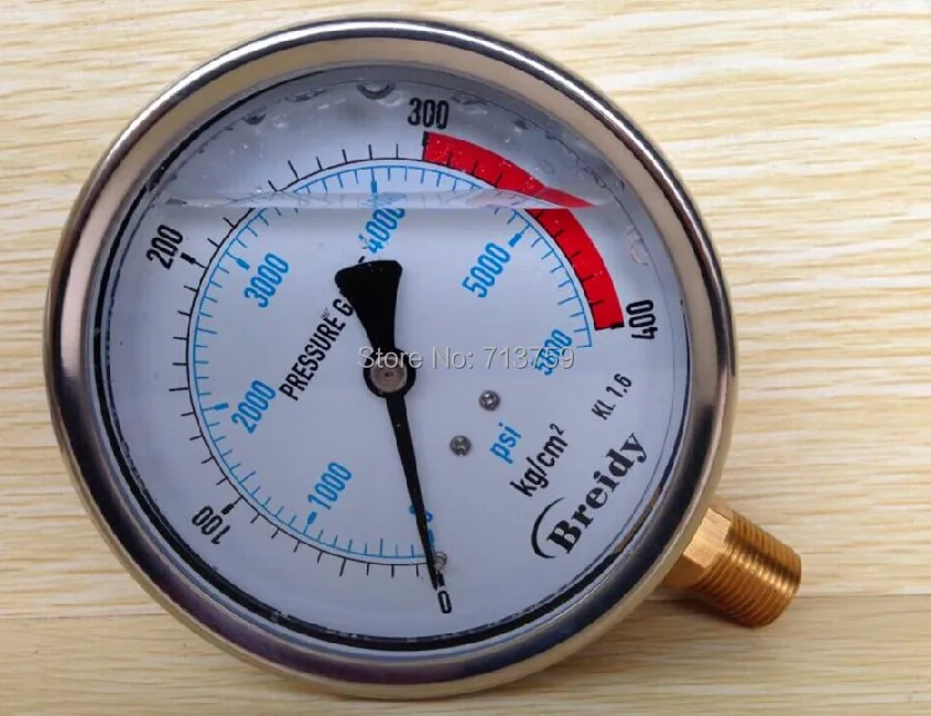 YN 100 Glycerine filled Stainless Steel Pressure Gauge Meter Manometer