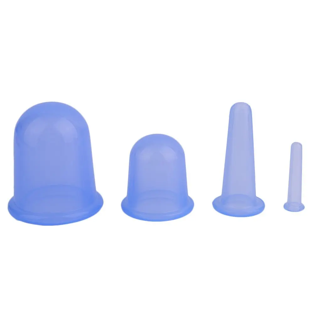 4 шт./компл. один 1 шт. семейный массаж всего тела Массажер помощник силикон вакуумное средство против целлюлита силикон для здравоохранения чашки - Цвет: blue set