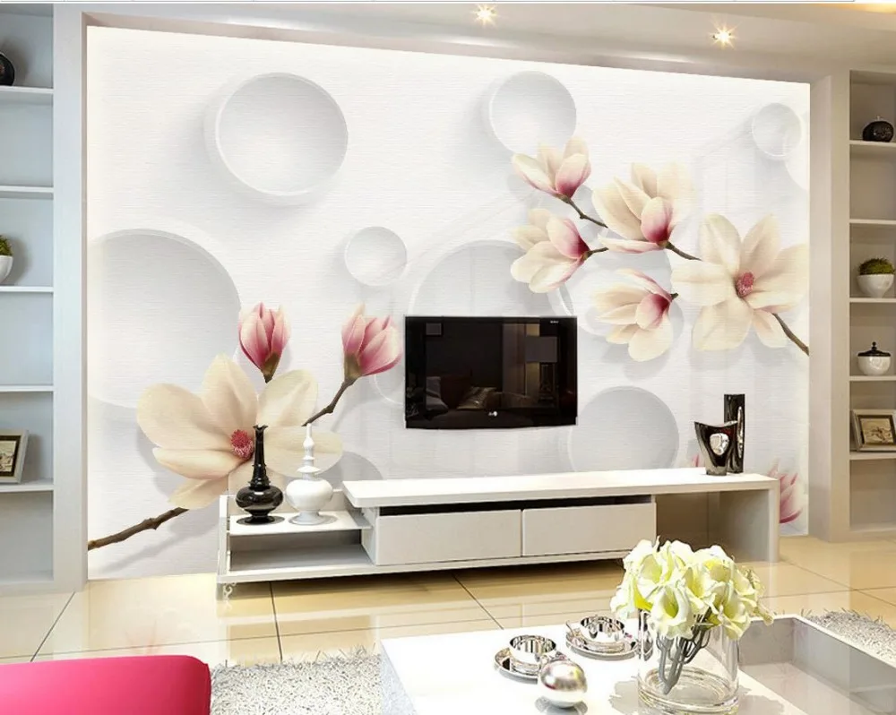 

Custom photo wallpaper Fashion Magnolia living room wallpaper 3d painting