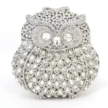 Бриллиантовый кристалл мини вечерняя сумочка для женщин клатчи на день дамы цепь золотые Совы клатчи сумочки и клатчи Q42