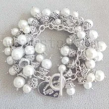 Белый кремовый перламутр браслет очарование звено