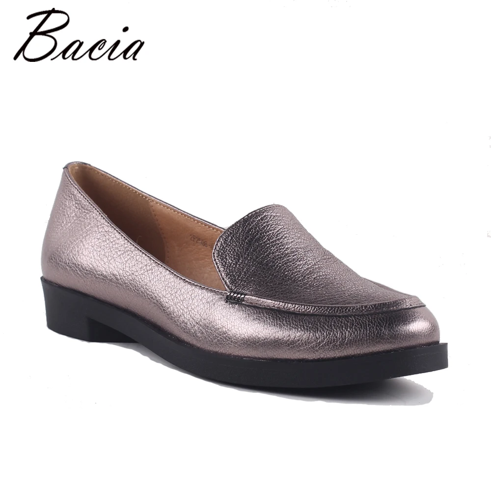 

Bacia New Handmade shoe 2018 Loafers Women Shoes Casual Work Driving Shoes Women Flats Genuine Leather Flat Plus Size SB063